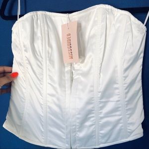 Bandeau Satin Corset Top